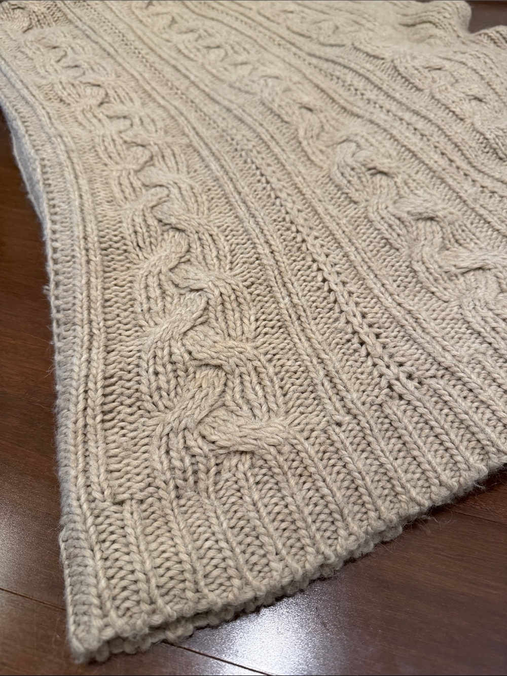 Cream Cable Knit Throw Blanket - Brand